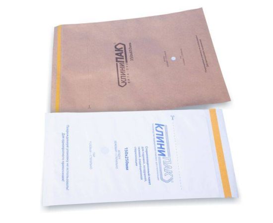 Пакеты из крафт-бумаги плоские самозаклеивающиеся «Клинипак», 100шт