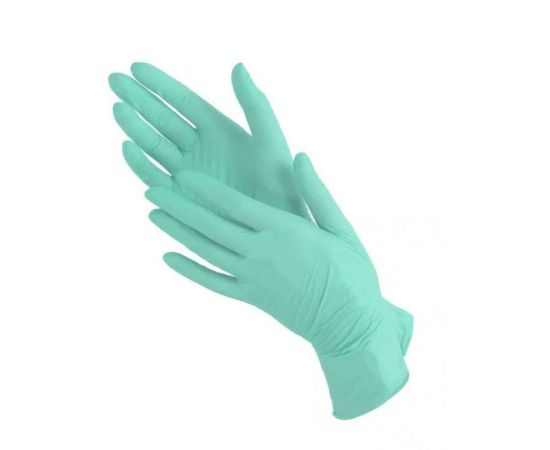 Перчатки нитрил. M Benovy, зеленые, 100 шт/упак.