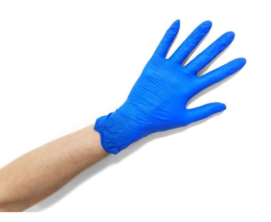 Перчатки нитриловые Safe&Care, размер M, голубые, 100 шт/упак.